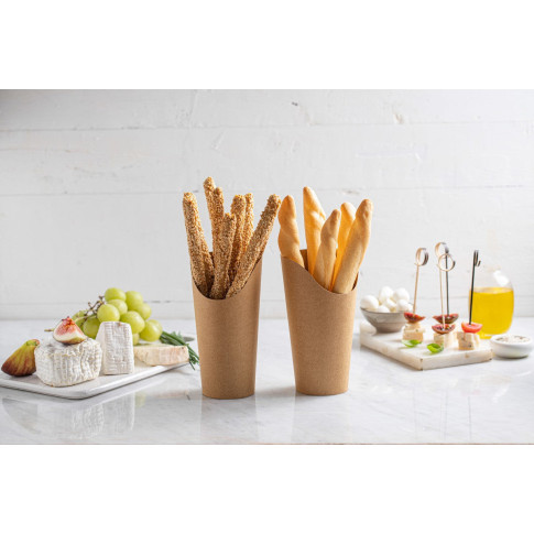 Bicchiere da snack in cartone kraft  H98mm