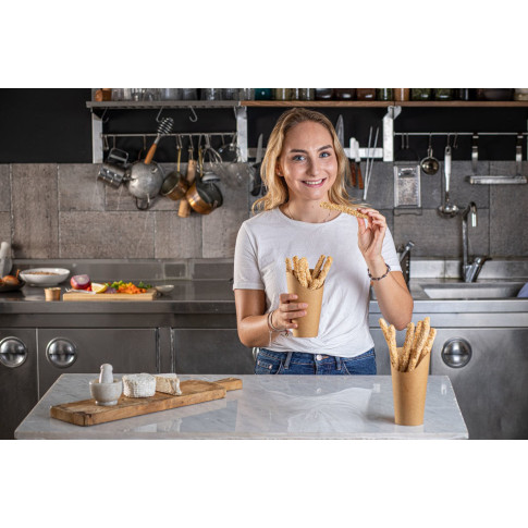 Bicchiere da snack in cartone kraft  H133mm 325ml