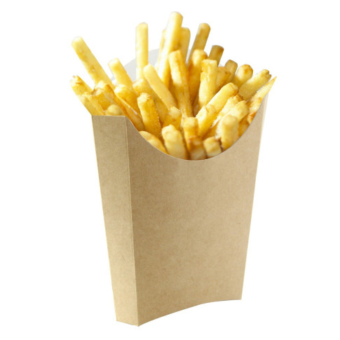 Tasca per patatine fritte in cartone kraft  115x90mm H140mm 480ml