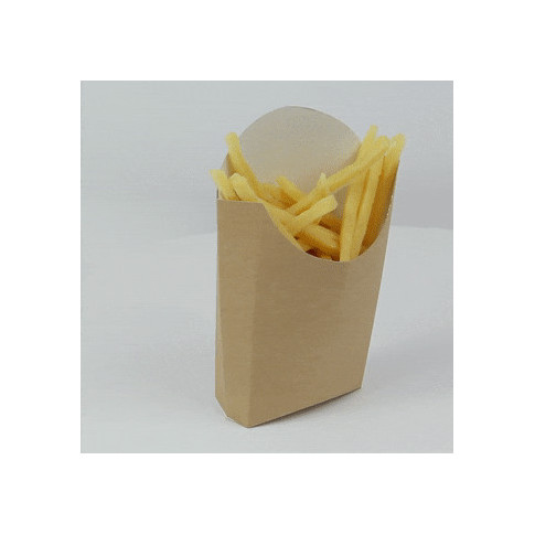 Tasca per patatine fritte in cartone kraft  115x90mm H140mm 480ml