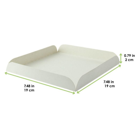 Quadrato sottotorta in cartone bianco con alette 190x190mm H20mm