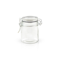 Mini barattolo in vetro con guarnizione nera  H92mm 150ml