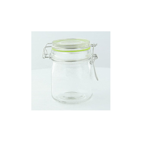 Mini barattolo in vetro con guarnizione nera  H92mm 150ml