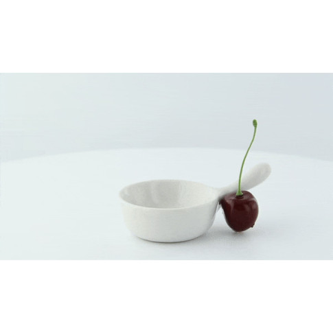 Mini padella in porcellana bianca 100x61mm H40mm