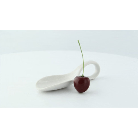 Mini cucchiaio in porcellana bianca 118x41mm H30mm