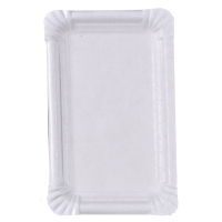 Piatto in cartone riciclato bianco 175x110mm