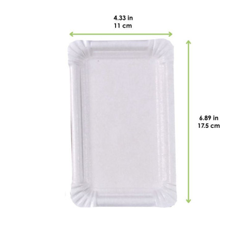 Piatto in cartone riciclato bianco 175x110mm
