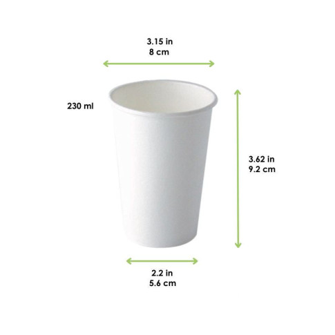 Bicchiere cartone bianco (PAP20)  H92mm 230ml