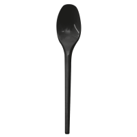 Cucchiaino da dessert in plastica nera 125