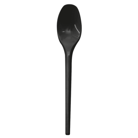 Cucchiaino da dessert in plastica nera 125
