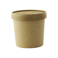 Contenitore in cartone kraft per alimenti caldi e freddi, con coperchio  H85mm 350ml