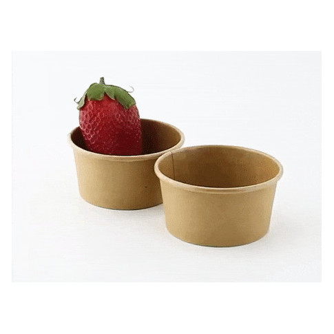 Contenitore in cartone kraft kraft per alimenti caldi e freddi  H39mm 86ml