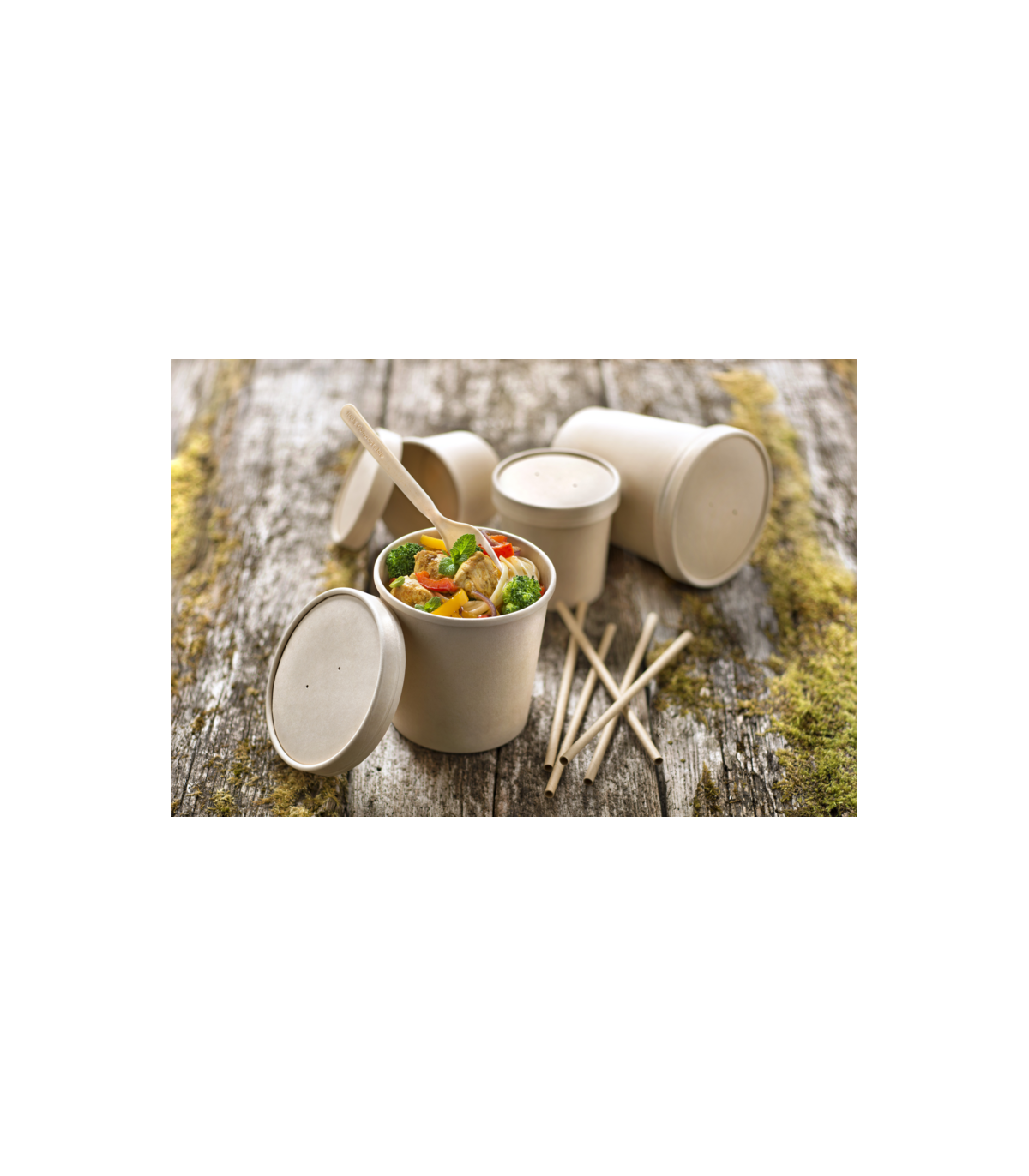 Contenori per zuppa di carta, bicchieri per zuppa usa e getta, contenori per zuppa di carta da 16 oz 12 oz 8 oz con coperchi
