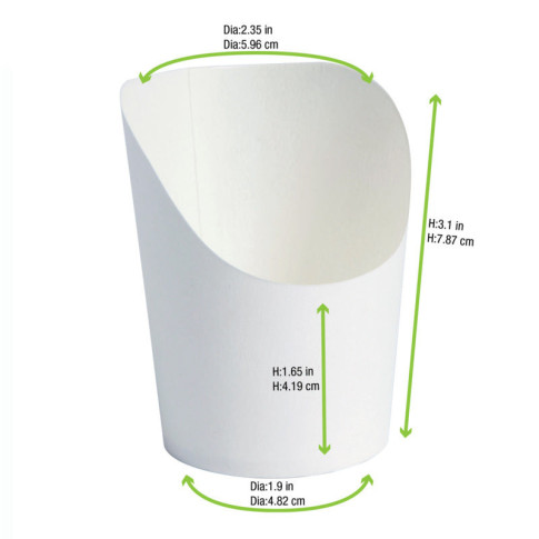 Bicchiere da snack in cartone bianco  H79mm