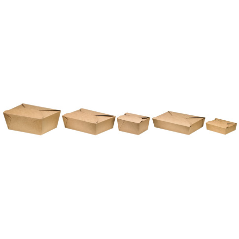 Lunchbox in cartone kraft con chiusura a incastro 217x160mm H50mm 1450ml