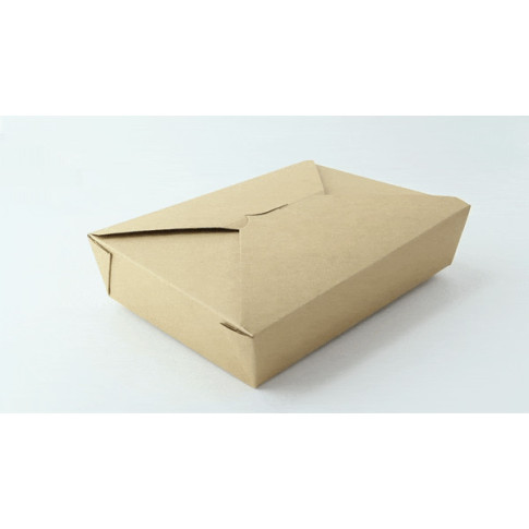Lunchbox in cartone kraft con chiusura a incastro 217x160mm H50mm 1450ml
