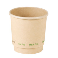 Bicchiere cartone fibra di bambù doppia parete plastic-free (PAP20)  H62mm 120ml