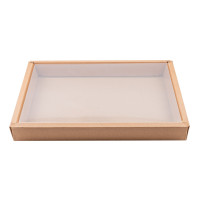 Scatola per sushi Kraft con coperchio in PET 310x215mm H35mm