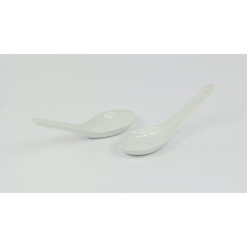 Mini cucchiaio da assaggio in porcellana bianca 130x43mm H45mm