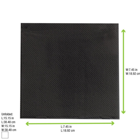 Tovagliolo nero micropoint a 2 strati  380x380mm