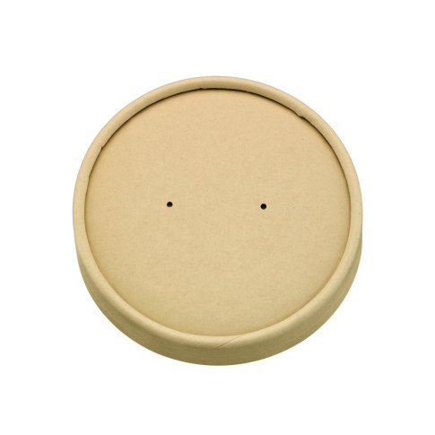 Coperchio in cartone kraft plastic-free waterbased per alimenti caldi e freddi (C/PAP 81)  H7,5mm