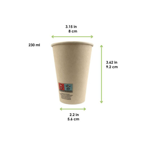 Bicchiere cartone e fibra di bambù (PAP20)  H92mm 230ml