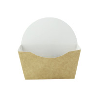 Pacchetto per ciambelle in cartone kraft, interno bianco 135x60mm H130mm