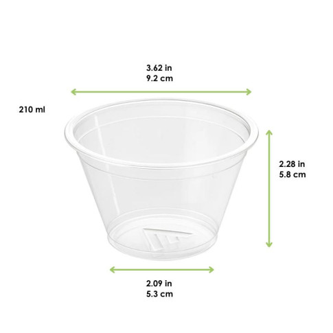 Bicchiere in PET trasparente  H58mm 210ml