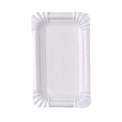 Piatto in cartone bianco 160x105mm