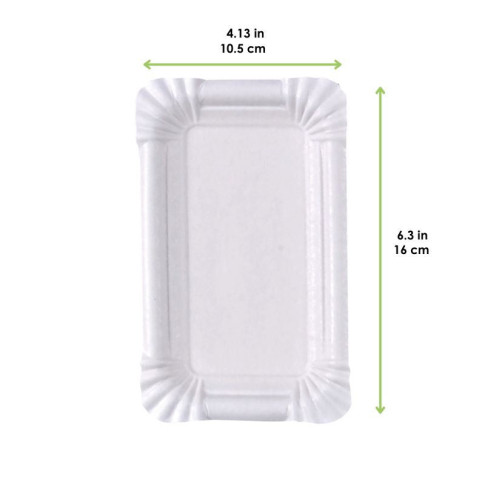 Piatto in cartone bianco 160x105mm