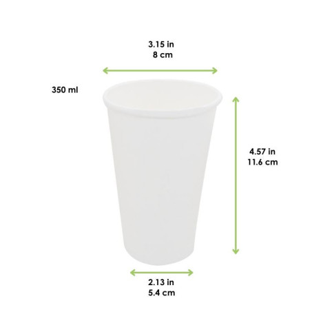 Bicchiere cartone bianco (PAP20)  H116mm 350ml