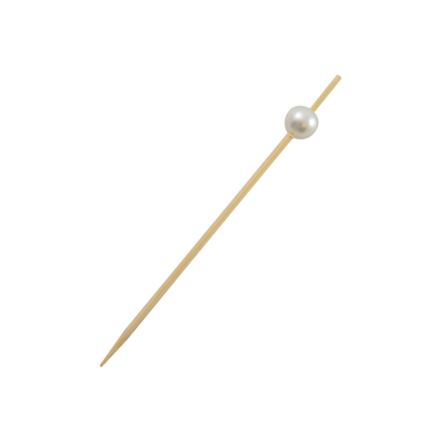 Stecchino Bijou in bambù con perla bianca (FOR50)  H90mm