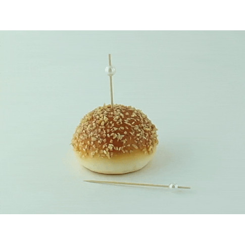 Stecchino Bijou in bambù con perla bianca (FOR50)  H90mm