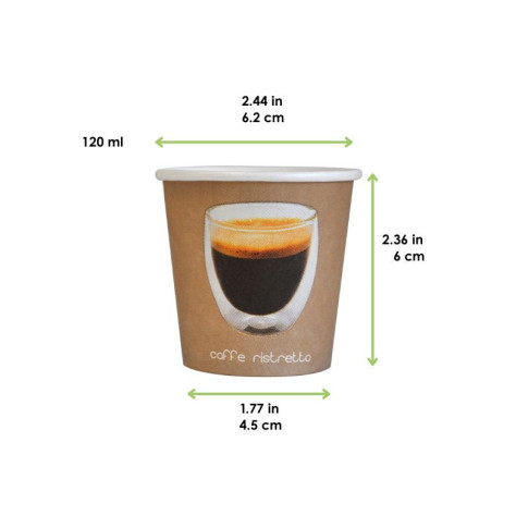 Bicchiere cartone stampa Ristretto (PAP20)  H60mm 120ml