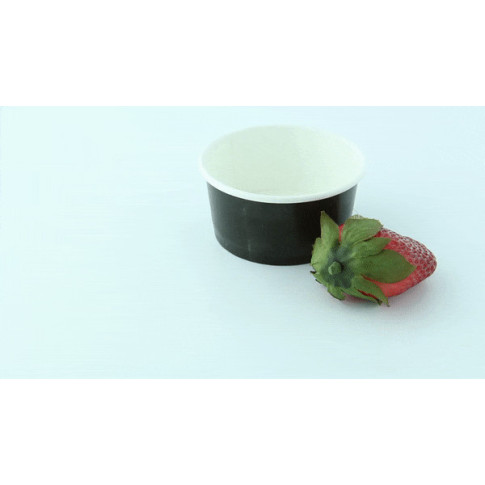 Contenitore in cartone nero per alimenti caldi e freddi  H39mm 86ml