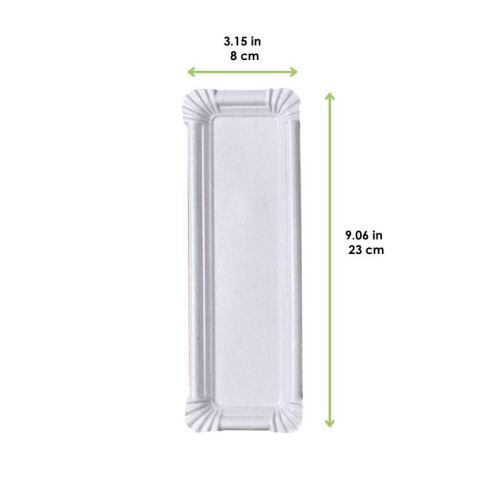 Piatto in cartone riciclato bianco 230x80mm