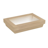 Scatola "Kray" in cartone kraft con coperchio a finestra 225x155mm H53mm 1500ml
