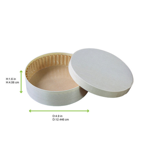 Scatola rotonda in legno misto FSC + carta da forno  H40mm 350ml