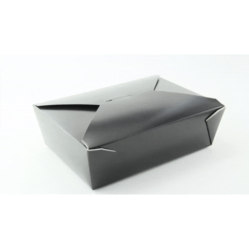 Lunchbox in cartone nero con chiusura a incastro 216x160mm H65mm 2000ml