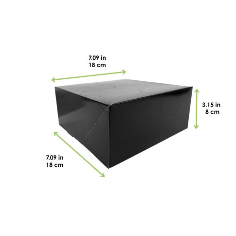 Scatola da pasticceria "Ebany" nera 180x180mm H80mm