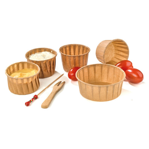 Coppetta in carta marrone plissettata anche per cottura in forno  H35mm 60ml