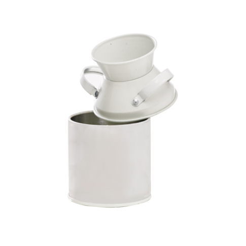 Secchiello in metallo laccato bianco  H100mm 125ml