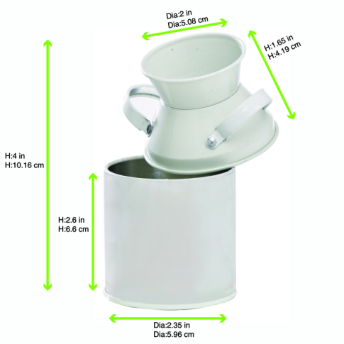 Secchiello in metallo laccato bianco  H100mm 125ml