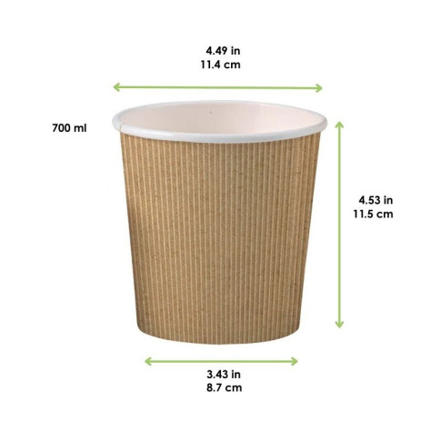 Contenitore da zuppa "Nature" biodegradabile  H115mm 700ml