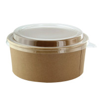 Insalatiera "Buckaty" multiuso, tonda in cartone kraft con coperchio in PET  H75mm 1200ml