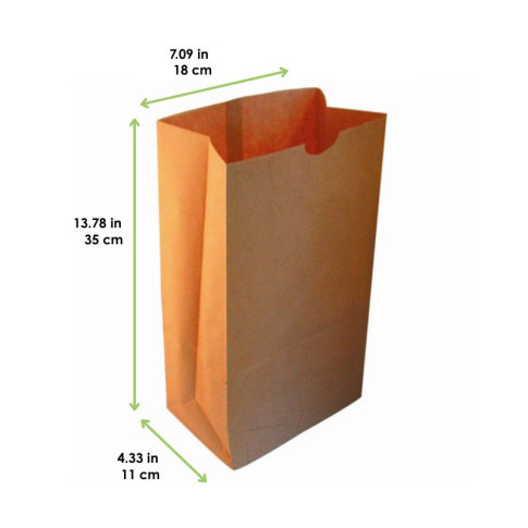 Sacchetto "SOS" in carta kraft riciclata 180x110mm H350mm
