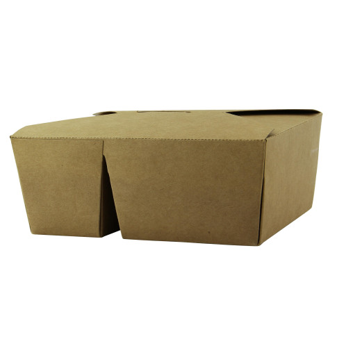 Lunchbox 2 scomparti in cartone kraft con chiusura a incastro 214x160mm H47mm 1 090ml