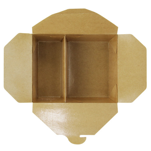 Lunchbox 2 scomparti in cartone kraft con chiusura a incastro 214x160mm H47mm 1 090ml