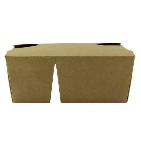 Lunchbox 2 scomparti in cartone kraft con chiusura a incastro 214x160mm H47mm 1 090ml