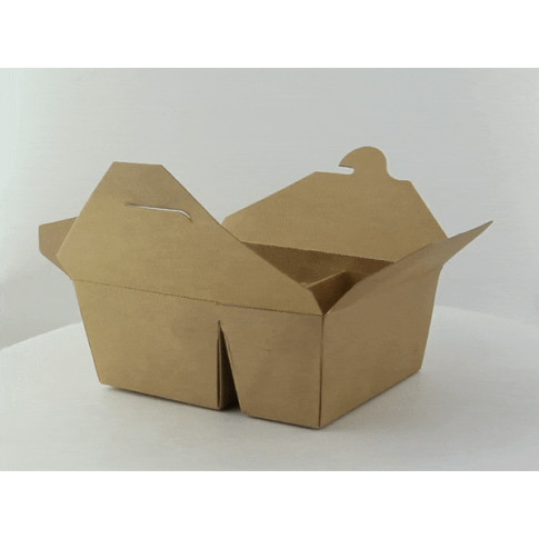 Lunchbox 2 scomparti in cartone kraft con chiusura a incastro 214x160mm H47mm 1 090ml